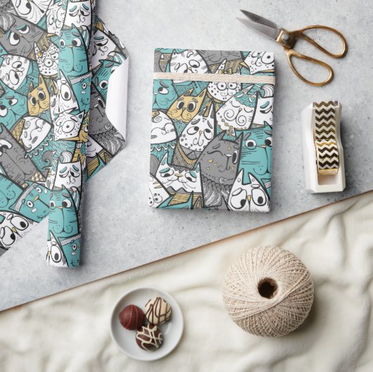 Papier Cadeau Chats amusants (Artisanat)