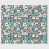 Papier Cadeau Chats amusants (Plat)