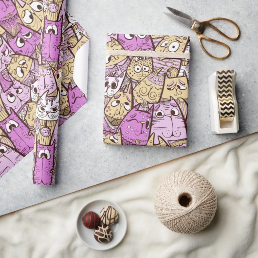Papier Cadeau Chats amusants (Artisanat)