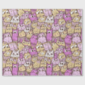 Papier Cadeau Chats amusants (Plat)