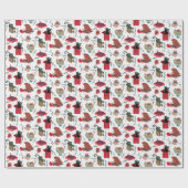 Papier Cadeau Chats Amusants Dans Les Boîtes De Noël Blanc Rouge (Plat)