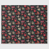 Papier Cadeau Chats Amusants Dans Les Boîtes De Noël Rouge Noir (Plat)