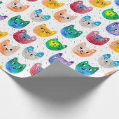 Papier Cadeau Chats aquarelles et amis (Coin)