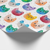 Papier Cadeau Chats aquarelles et amis (Coin)