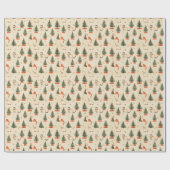 Papier Cadeau Chats, arbres de Noël (Plat)