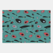 Papier cadeau | Chats atomiques modernes du milieu (Devant 3)