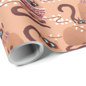 Papier Cadeau Chats aux lumières de Noël (Coin rond)