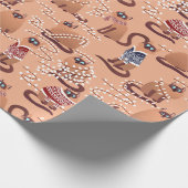 Papier Cadeau Chats aux lumières de Noël (Coin)