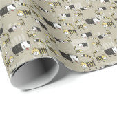 Papier Cadeau Chats & Chiens : Drôle Texture sans Seamless (Coin rond)