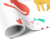 Papier Cadeau Chats colorés (Coin rond)