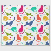 Papier Cadeau Chats colorés (Plat)