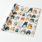 Papier Cadeau Chats colorés dansants (Déroulé)