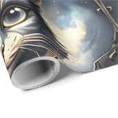 Papier Cadeau Chats cosmiques (Coin rond)