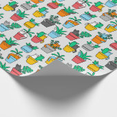 Papier Cadeau Chats dans les pots à fleurs (Coin)