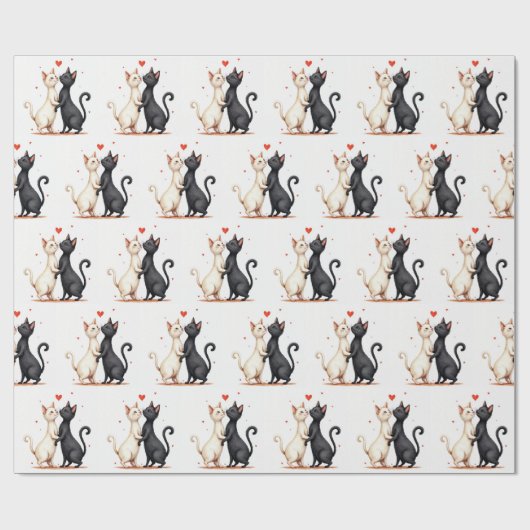 Papier Cadeau Chats Dansement Lent (Plat)