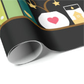 Papier Cadeau Chats de bibliothèque - chats fantaisistes sur les (Coin rond)