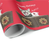 Papier Cadeau Chats de minou de Caroling (Coin rond)