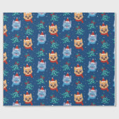 Papier Cadeau Chats de Noël (Plat)