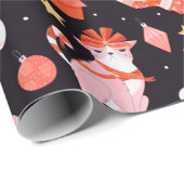 Papier Cadeau Chats de Noël (Coin rond)