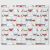 Papier Cadeau Chats de Noël (Plat)