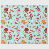 Papier Cadeau Chats de Noël (Plat)