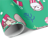 Papier Cadeau Chats de Noël (Coin rond)