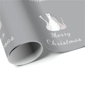 Papier Cadeau Chats de Noël Dessin Kitties Motif (Coin rond)