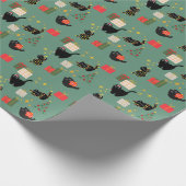 Papier Cadeau Chats de Noël drôles (Coin)