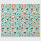 Papier Cadeau Chats de Noël en Chandails de vacances Motif (Plat)