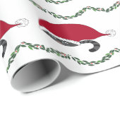 Papier Cadeau Chats de Noël et guirlande (Coin rond)