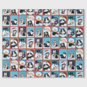 Papier Cadeau Chats de Noël et Snowmen (Plat)