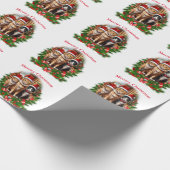 Papier Cadeau Chats de Noël joyeux (Coin)