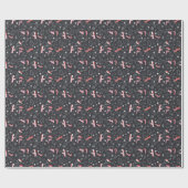 Papier Cadeau Chats de Noël noirs (Plat)