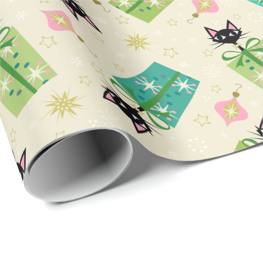 Papier Cadeau Chats de Noël par studioxtine (Coin rond)