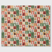 Papier Cadeau Chats de Noël Patchwork (Plat)