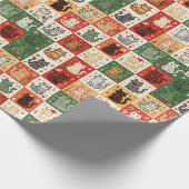 Papier Cadeau Chats de Noël Patchwork (Coin)
