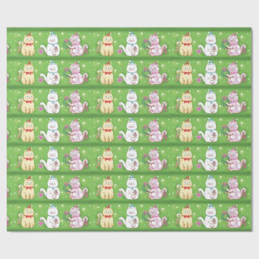 Papier Cadeau Chats de vacances (Plat)