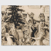 Papier Cadeau Chats Décorant L'Arbre De Noël Par Louis Wain (Plat)