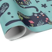 Papier Cadeau Chats décoratifs (Coin rond)