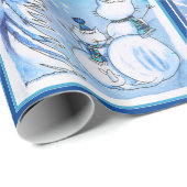 Papier Cadeau Chats des neiges (Coin rond)