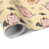 Papier Cadeau Chats d'Halloween (Coin rond)