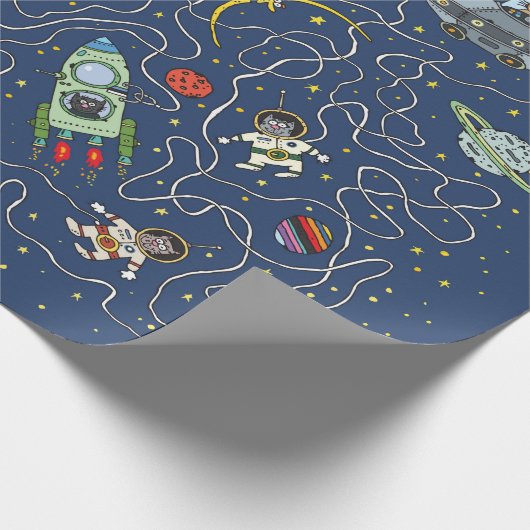 Papier Cadeau Chats en papier d'emballage spatial (Coin)
