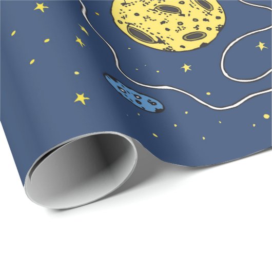 Papier Cadeau Chats en papier d'emballage spatial (Coin rond)