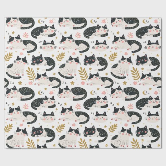 Papier Cadeau Chats endormis (Couture)
