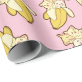 Papier Cadeau Chats Et Bananes Motif (Coin rond)