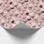 Papier Cadeau Chats et beignets mignonne dame de chat enveloppan (Coin)