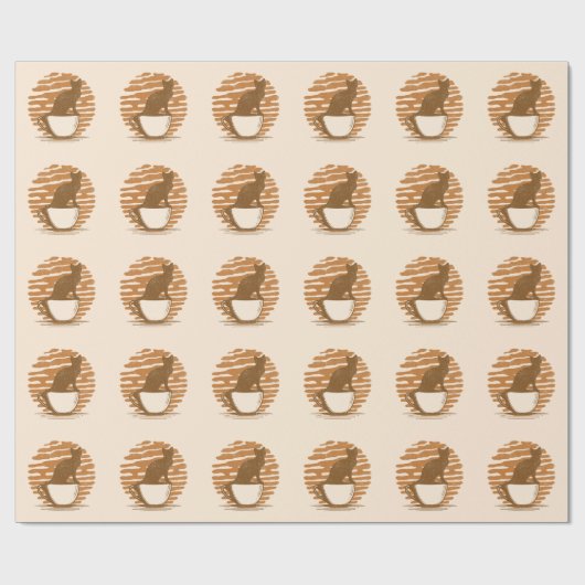 Papier Cadeau Chats Et Café (Plat)