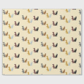 Papier Cadeau Chats et chiens colorés motif (Plat)