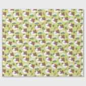 Papier Cadeau Chats et fleurs (Plat)