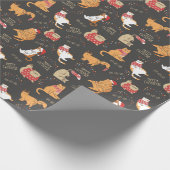 Papier Cadeau Chats Festifs avec lumière Motif de Noël (Coin)